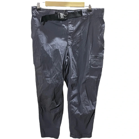 MOUNTAIN HARDWEAR ~ Women’s Grey Cargo Hiking Outdoor Camping Pants with Belt - Picture 1 of 10
